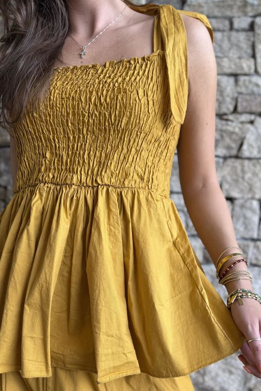 Paloma Bandeau Cami Mustard